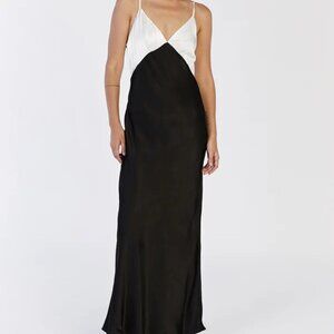 DISSH Milly Black Satin Maxi Dress